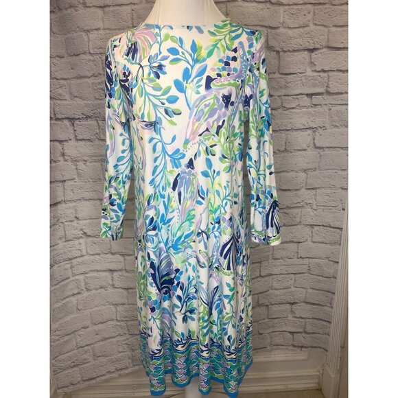 Lilly Pulitzer Ophelia Resort White Shell Beach Knit Dress Ladies Size Large - Picture 8 of 9